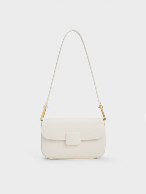 Koa Square Push-Lock Shoulder Bag, Cream, hi-res