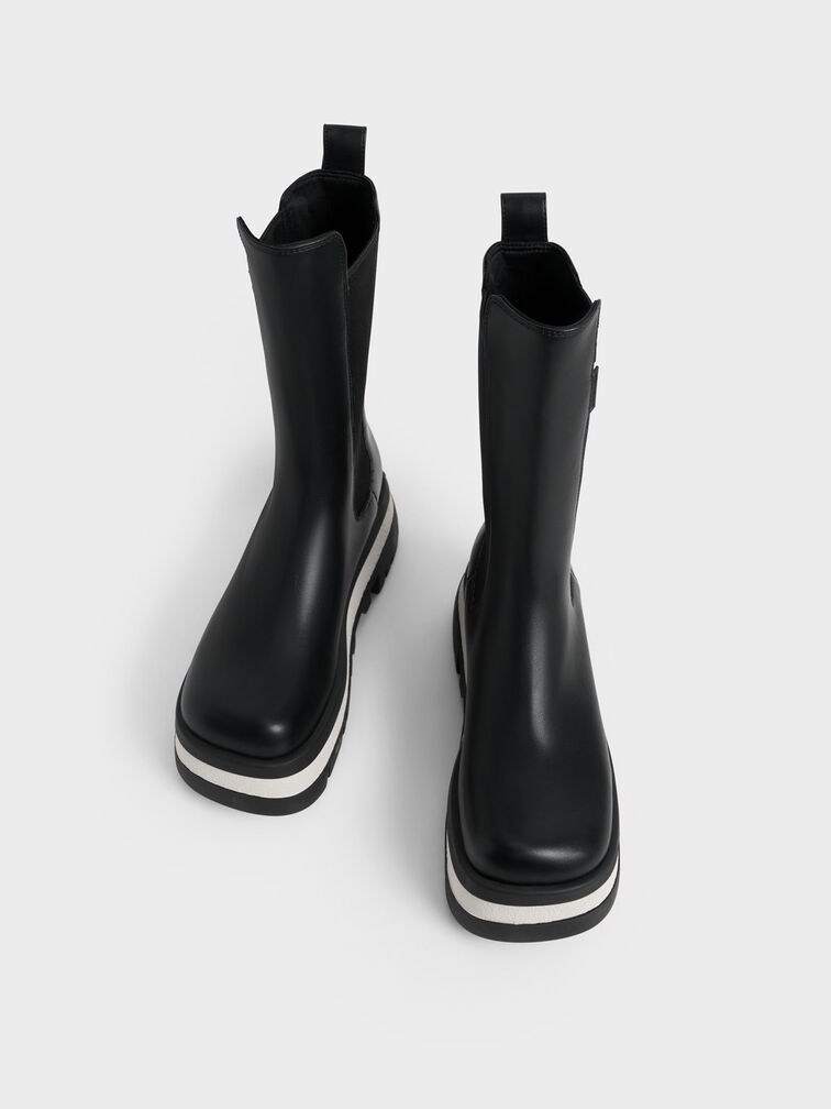 Rainier Platform Chelsea Boots, Black, hi-res