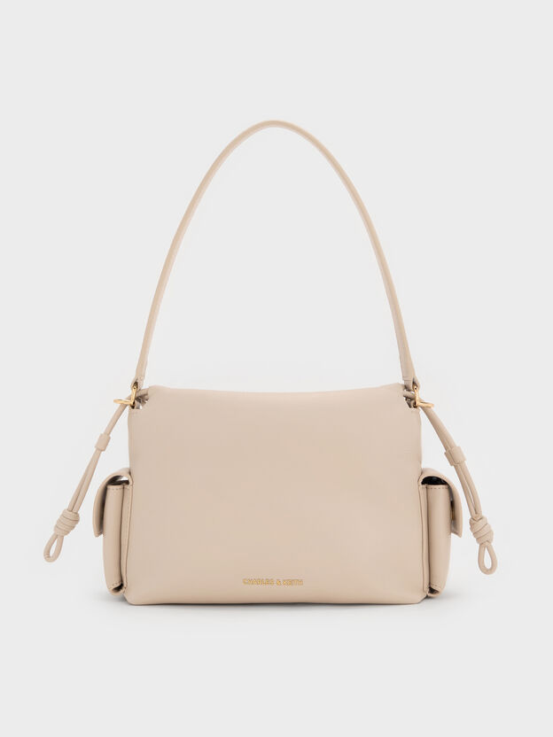 Khai Ruched Top Handle Bag, Oat, hi-res