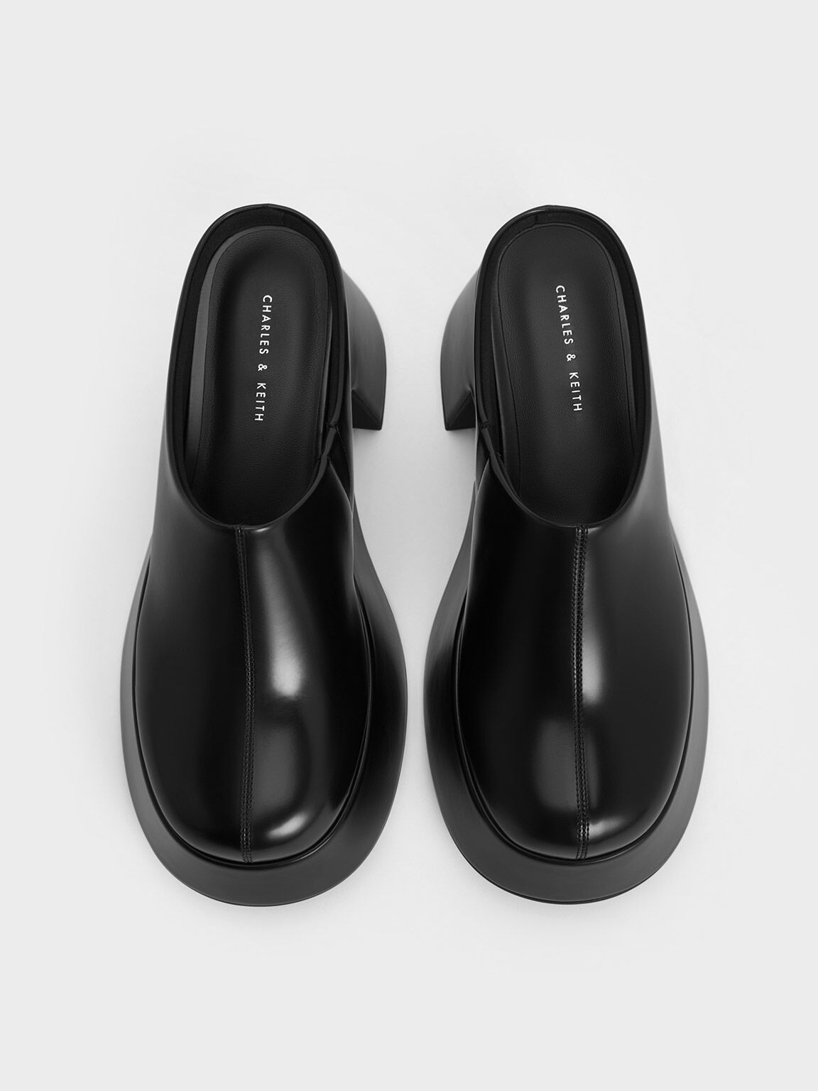 Black Boxed Rubina Platform Calf Boots - CHARLES & KEITH US