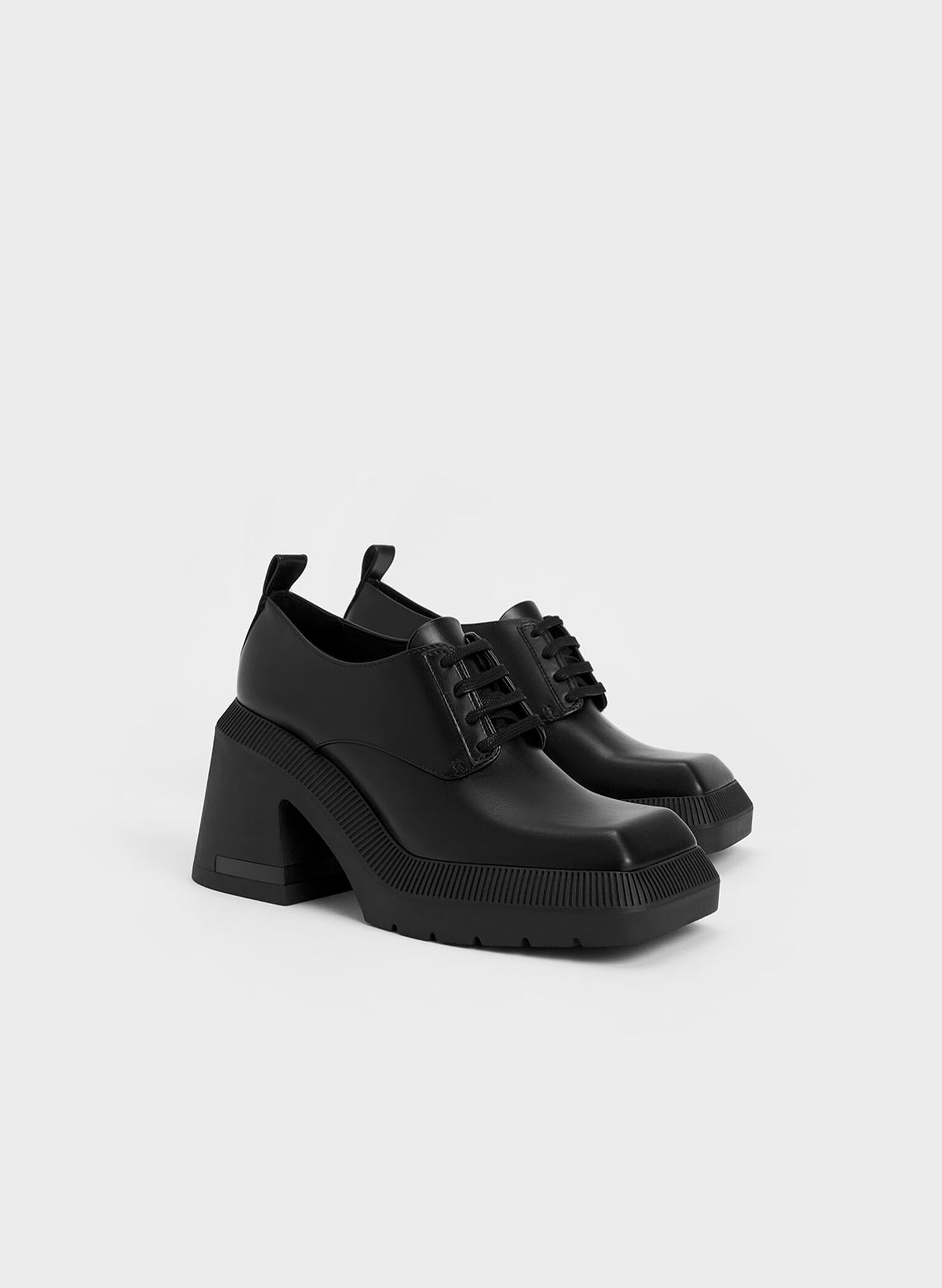 Emery Geometric Chunky Oxfords, Black, hi-res