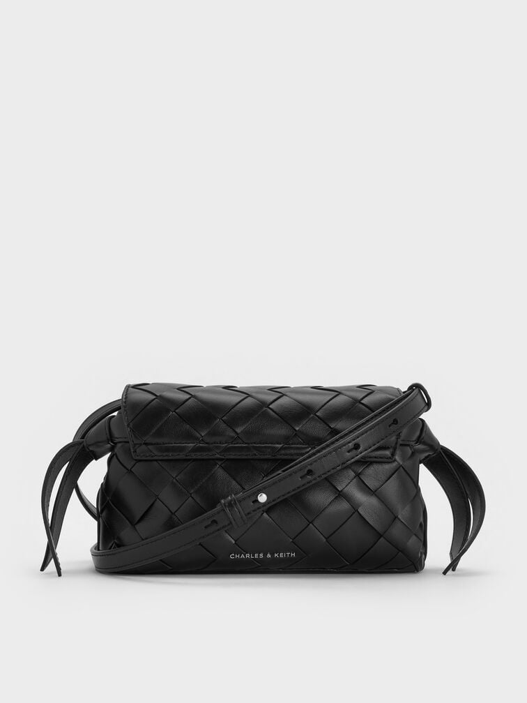 Bolsa transversal Ivette Woven, Preto, hi-res