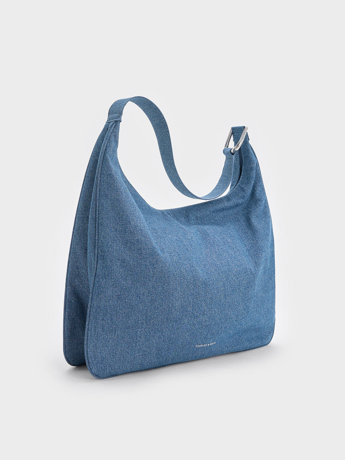 Denim Blue Lumen Denim Slouchy Hobo Bag CHARLES KEITH US