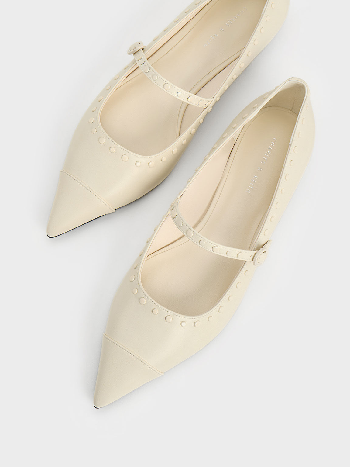 White Ballerina Flats Shop Online CHARLES KEITH SG