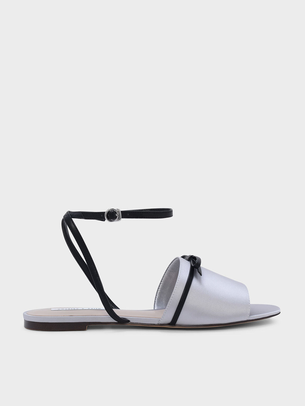 Bow Detail Sandals, Grey, hi-res