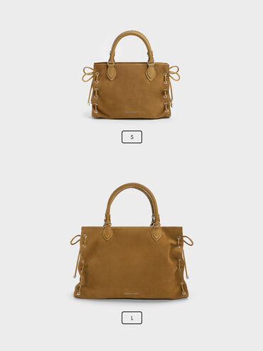 Mini Nylah Grommet Lace-Up Tote Bag, Sahara Sand, hi-res