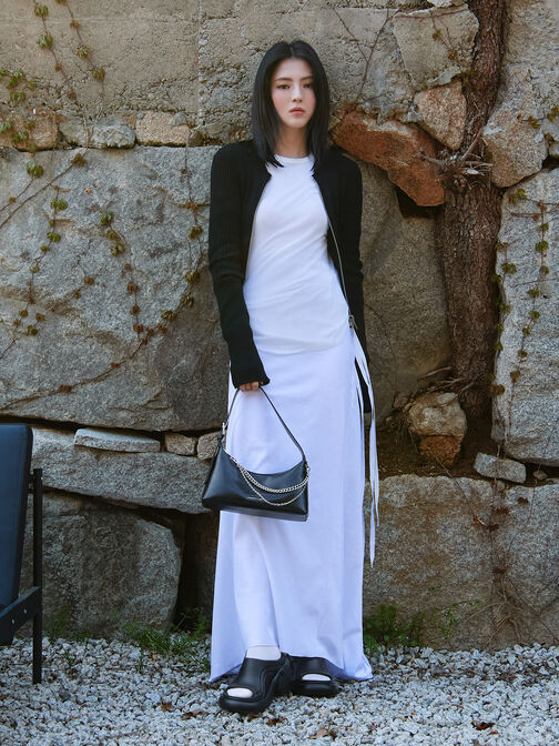 Atwood Chain-Embellished Shoulder Bag, Noir, hi-res