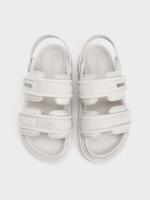 Romilly Puffy Sports Sandals, White, hi-res