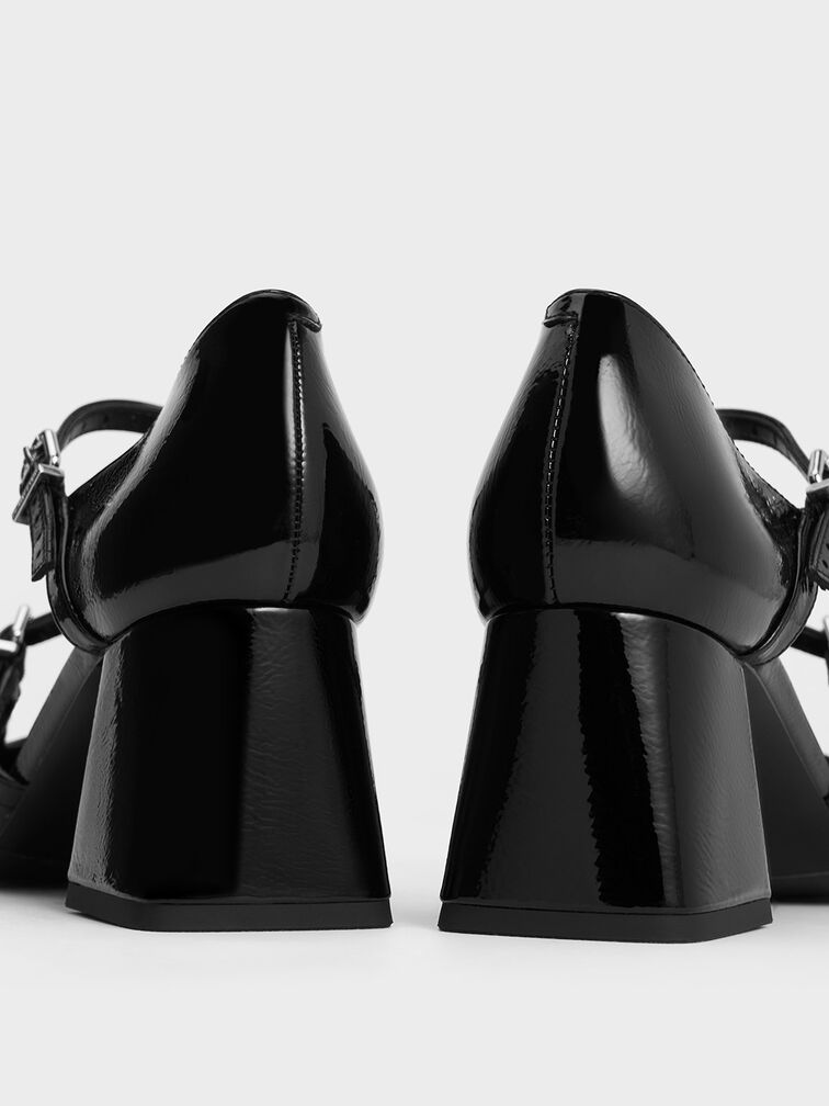 Patent Double-Strap D'Orsay Pumps, Black Patent, hi-res