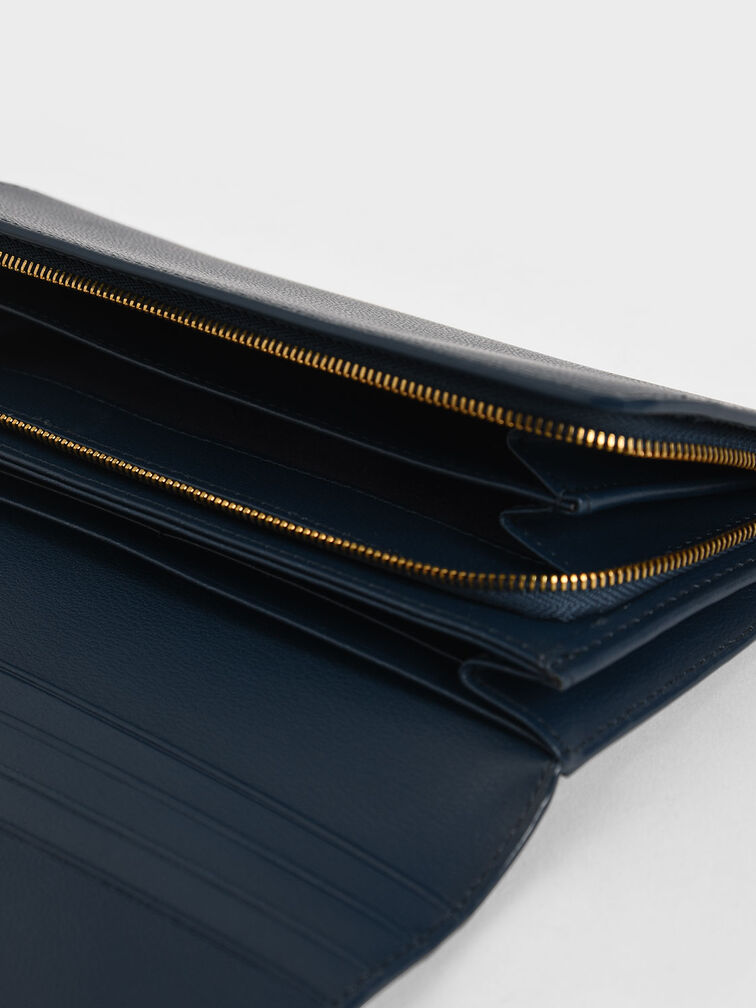 Tassel Detail Long Wallet, Blue, hi-res