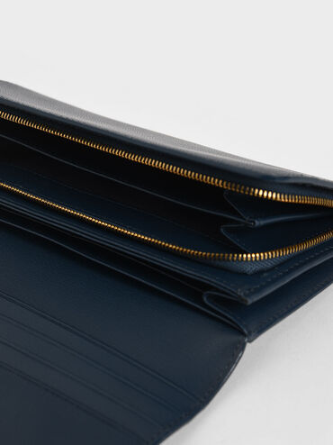 Tassel Detail Long Wallet, Blue, hi-res