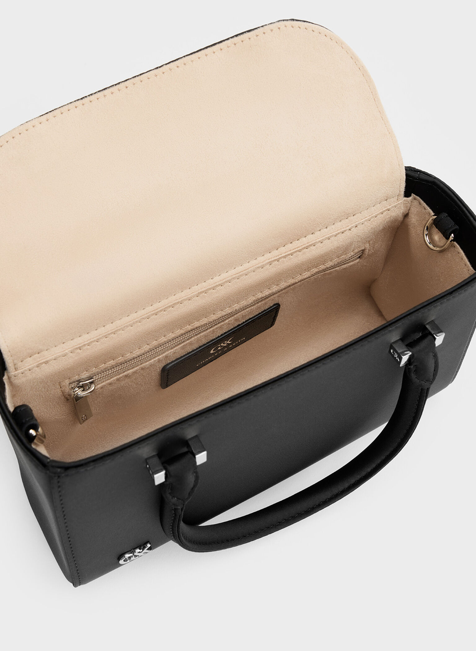 Satin Boxy Tote Bag, Noir, hi-res