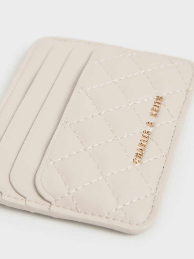 Cleo Quilted Card Holder, Ivory, hi-res