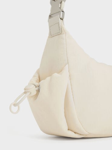 Soleil Nylon Shoulder Bag, Cream, hi-res