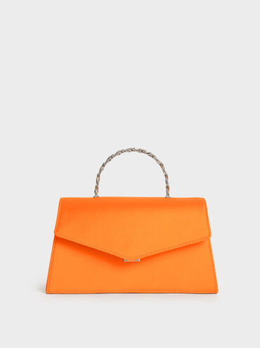 Recycled Polyester Satin Envelope Bag, Orange, hi-res