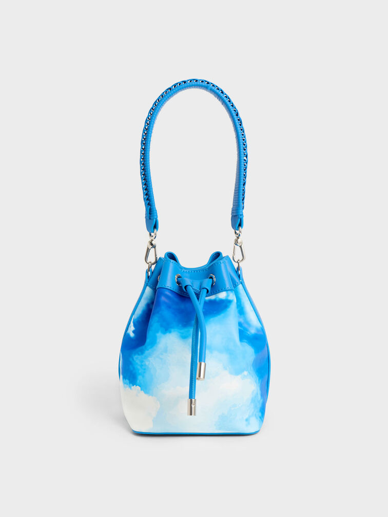 Women's Shoulder Bag Trend Fashion Sling Bucket Bag, Leather Drawstring  Bucket