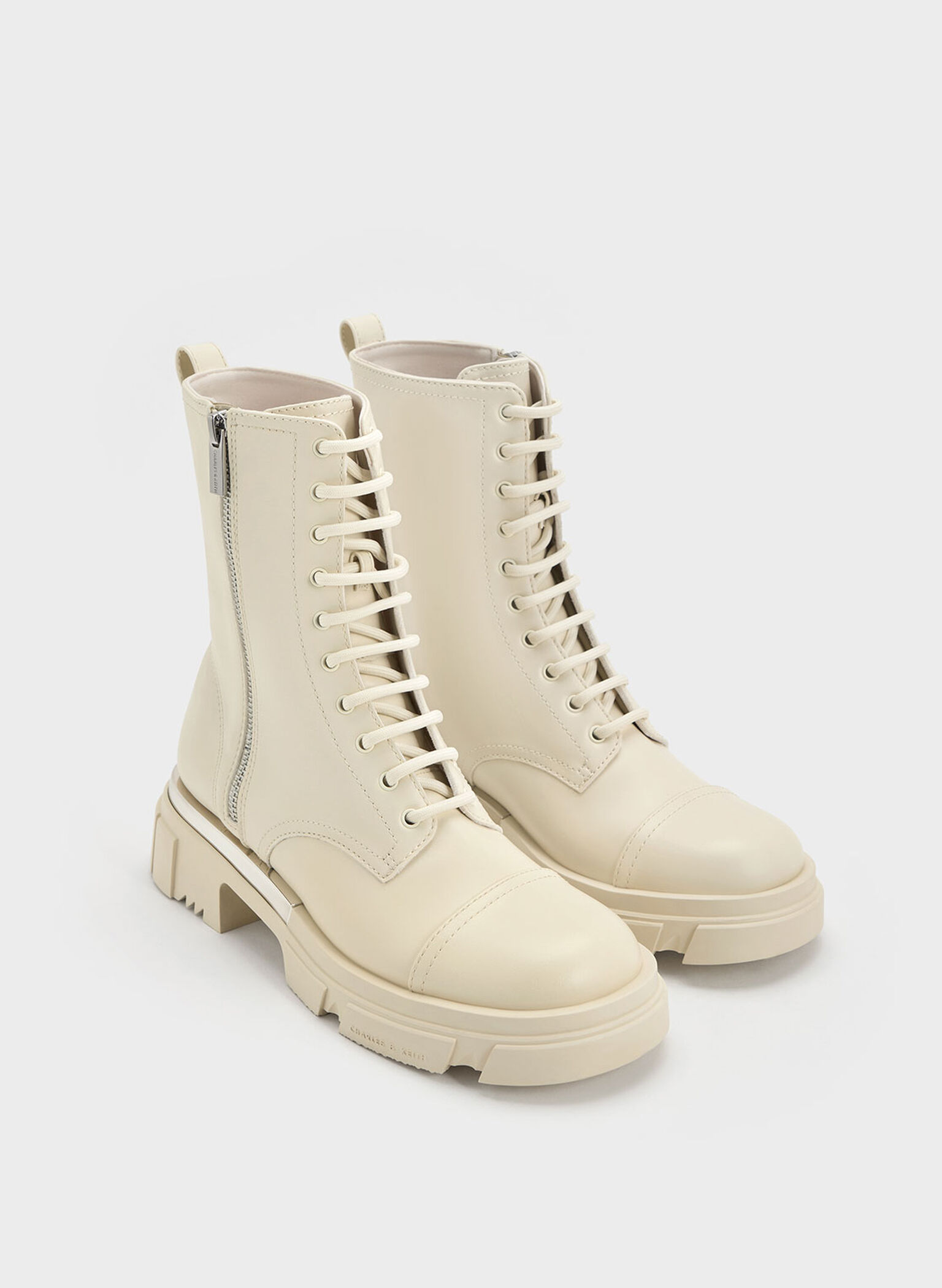 Dakota Lace-Up Boots, Chalk, hi-res