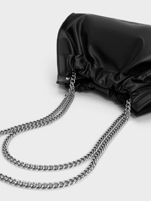 Cyrus Slouchy Chain-Handle Bag, Noir, hi-res