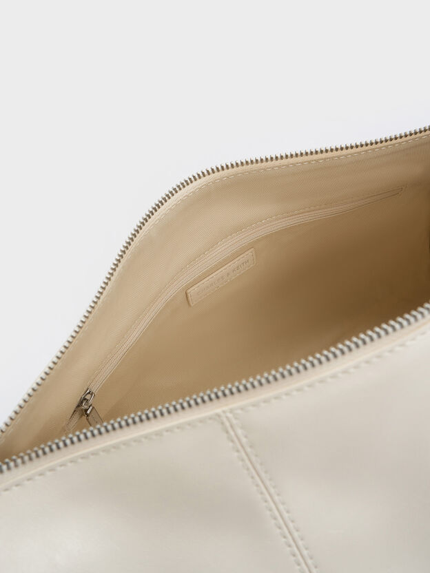 Bryna Panelled Grommet-Strap Crossbody Bag, Cream, hi-res
