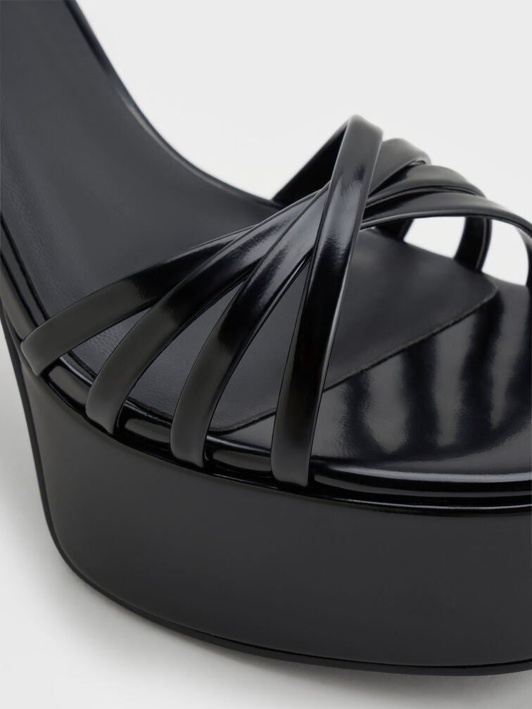 Georgina Ankle-Strap Platform Sandals, Black Box, hi-res