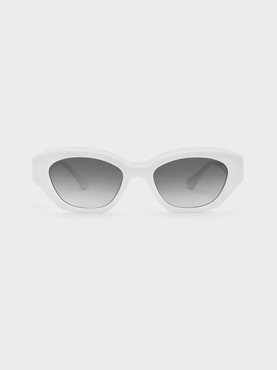 White shop frame sunglasses