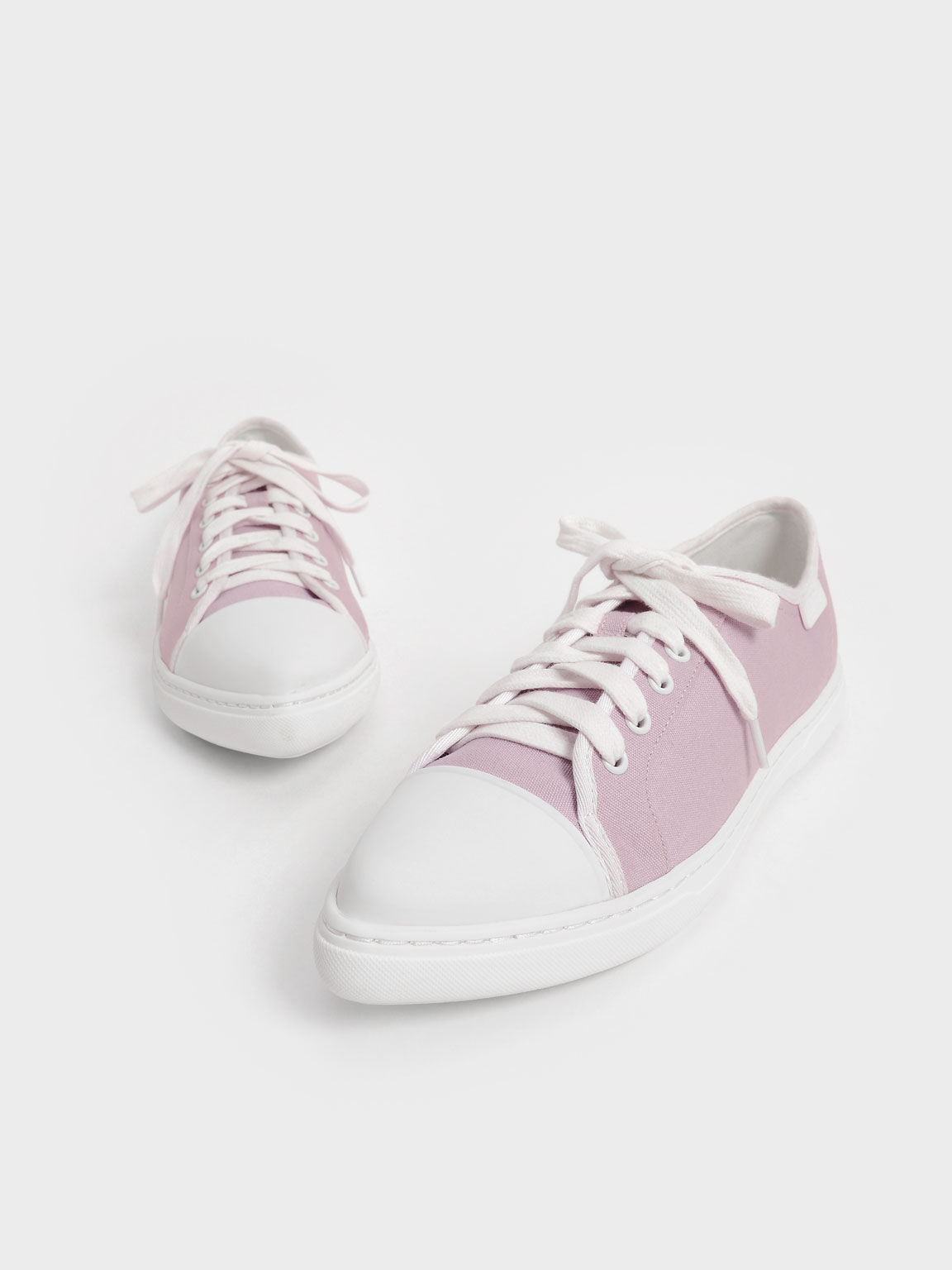 Recycled Cotton Pointed Toe Sneakers, Lilac, hi-res