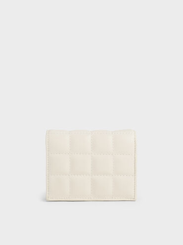 Cassia Quilted Mini Wallet, Cream, hi-res