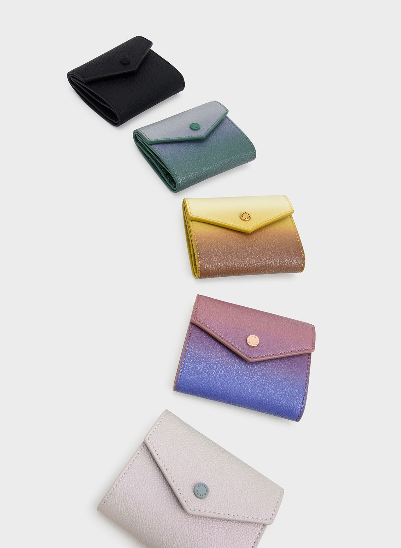 Marlowe Short Envelope Wallet, Black, hi-res