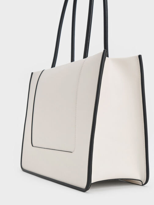 Bolso tote Daylla, Crema, hi-res