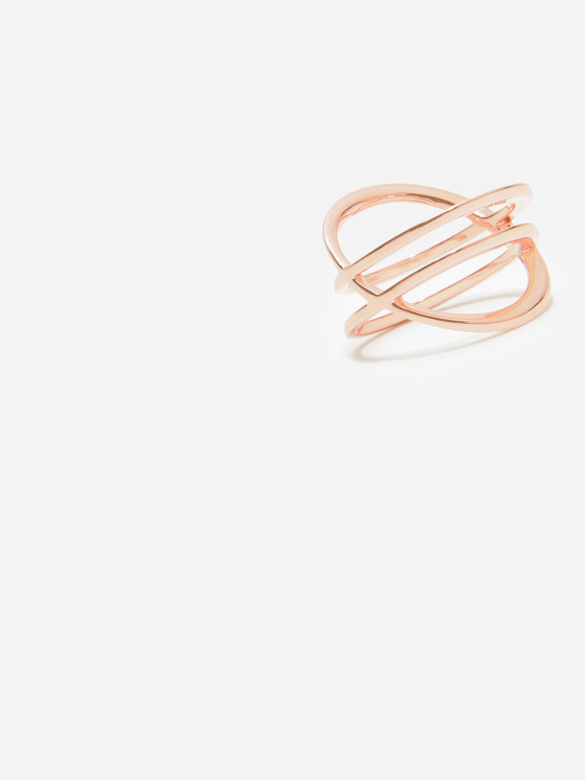 Criss Cross Ring, Rose Gold, hi-res