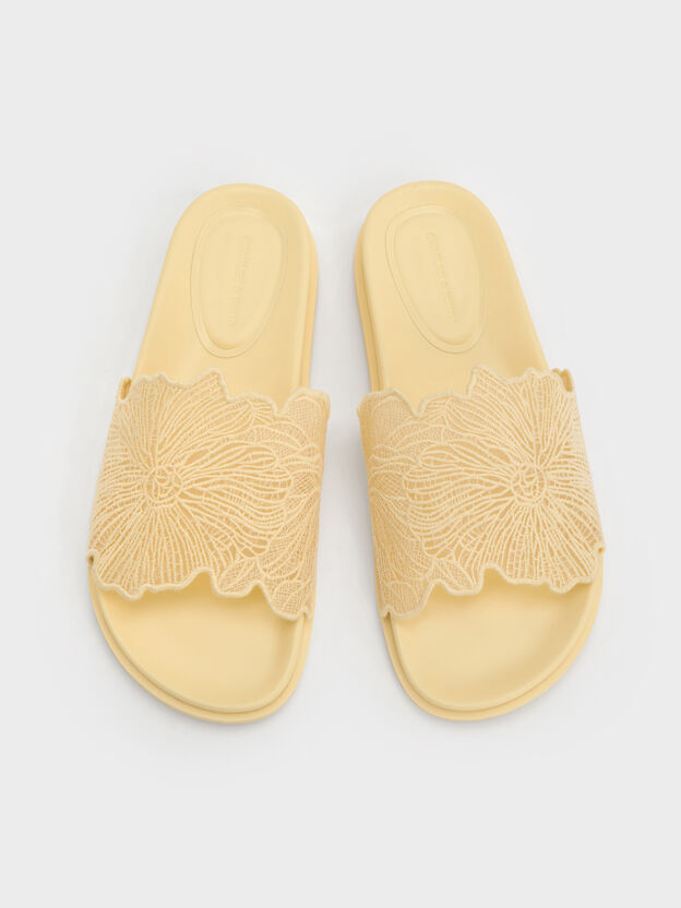 Sandalias con dise&ntilde;o floral de Meja, Amarillo, hi-res