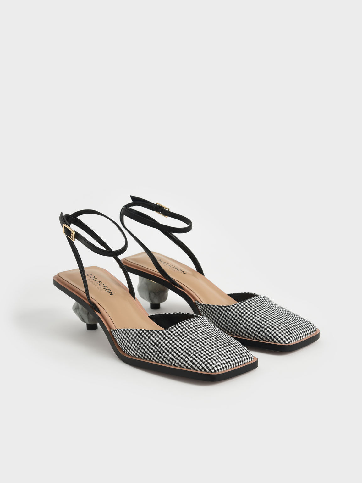 Jacquard & Leather Sculptural Heel Pumps, Multi, hi-res