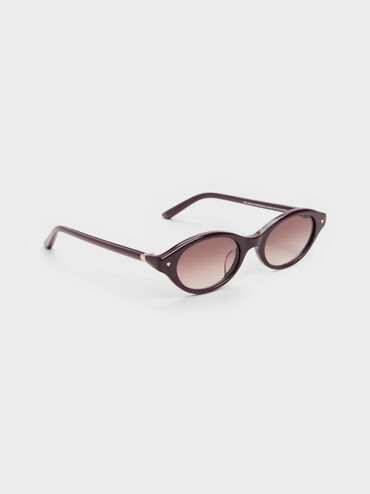 Pecola Oval Sunglasses, Wineberry Red, hi-res