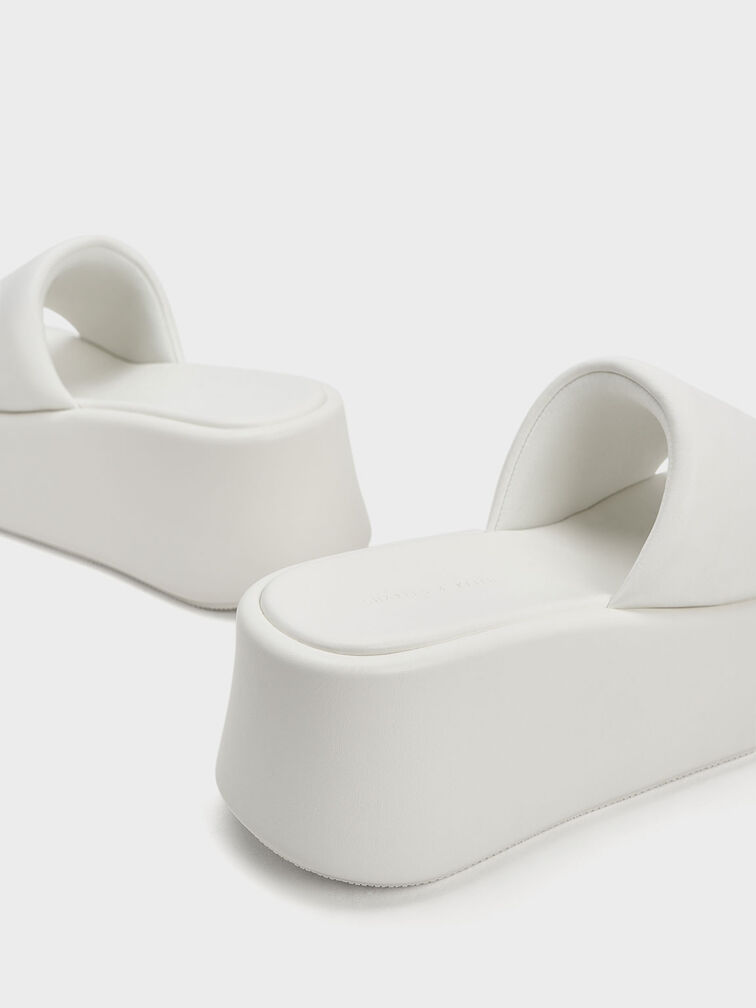 Constance Flatform Sandals, White, hi-res