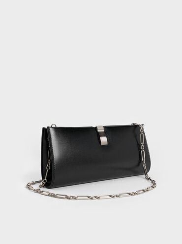 Bolso Wisteria con detalles metálicos, Noir, hi-res