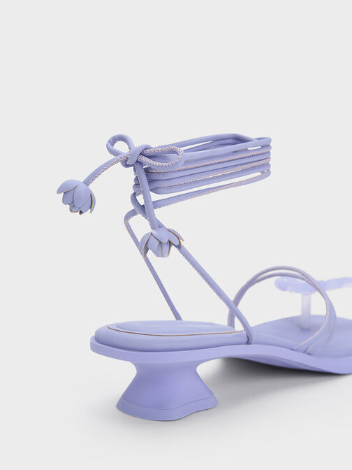 Butterfly Tie-Around Sandals, Lilac, hi-res