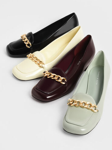 Chain-Link Patent Loafers, Sage Green, hi-res