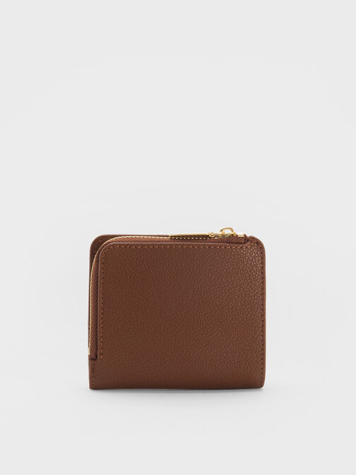 Keely Top Zip Small Wallet, Dark Brown, hi-res