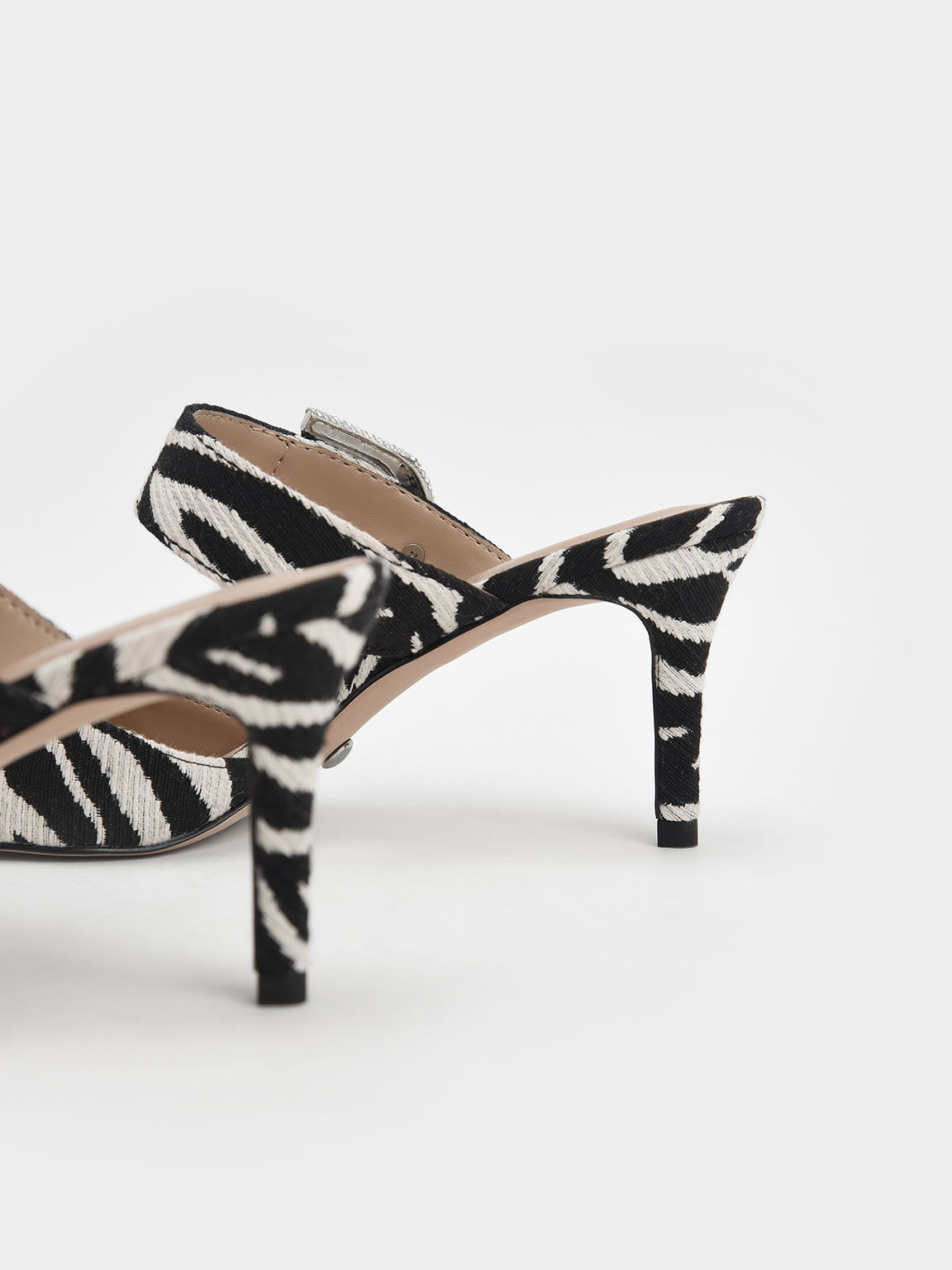 White deals leopard mules