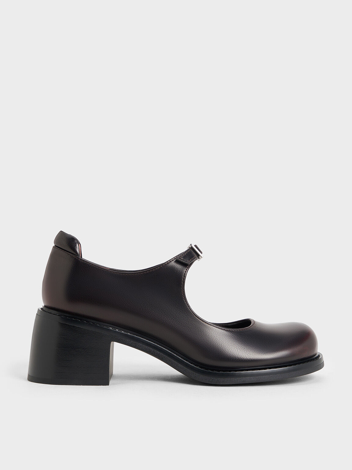 Rooney Buckled Block Heel Mary Janes Burgundy