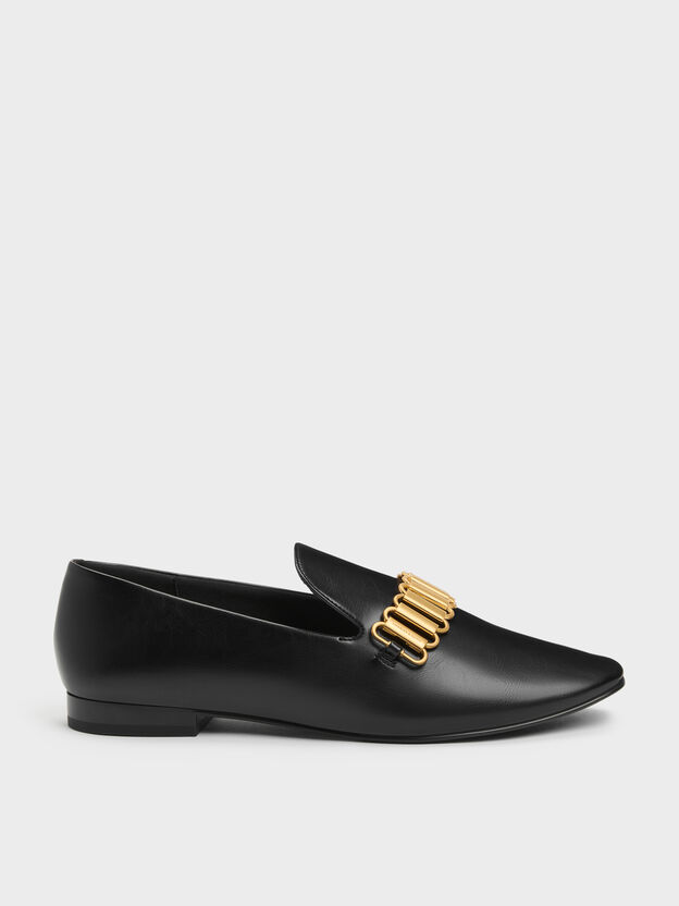 Mocasines con Detalles Met&aacute;licos, Negro, hi-res