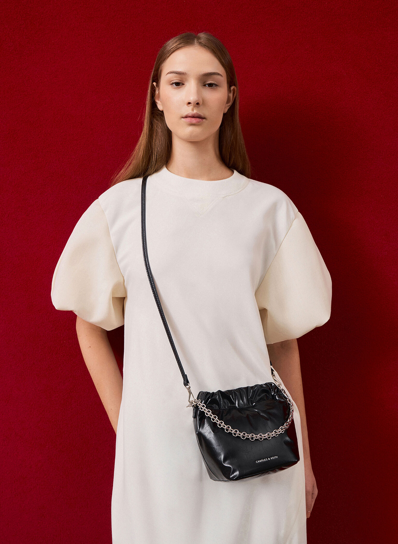 Bolso dumpling Caia con nudos, Noir, hi-res