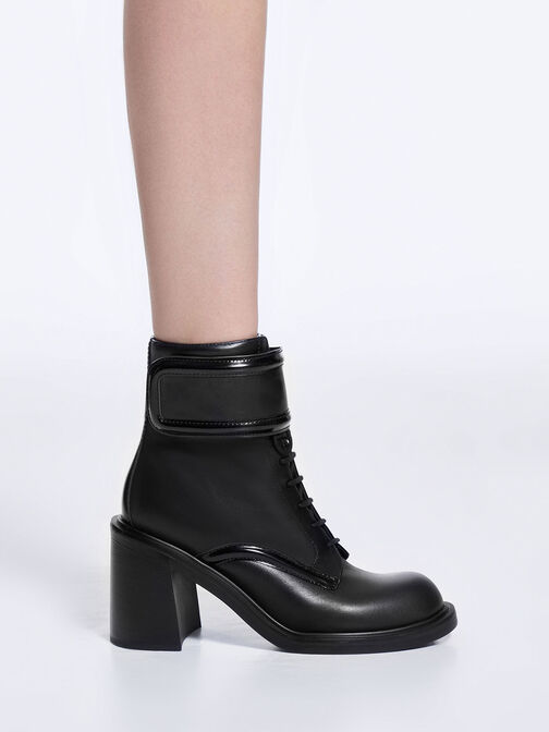 Rosalie Leather Ankle Boots, Black, hi-res