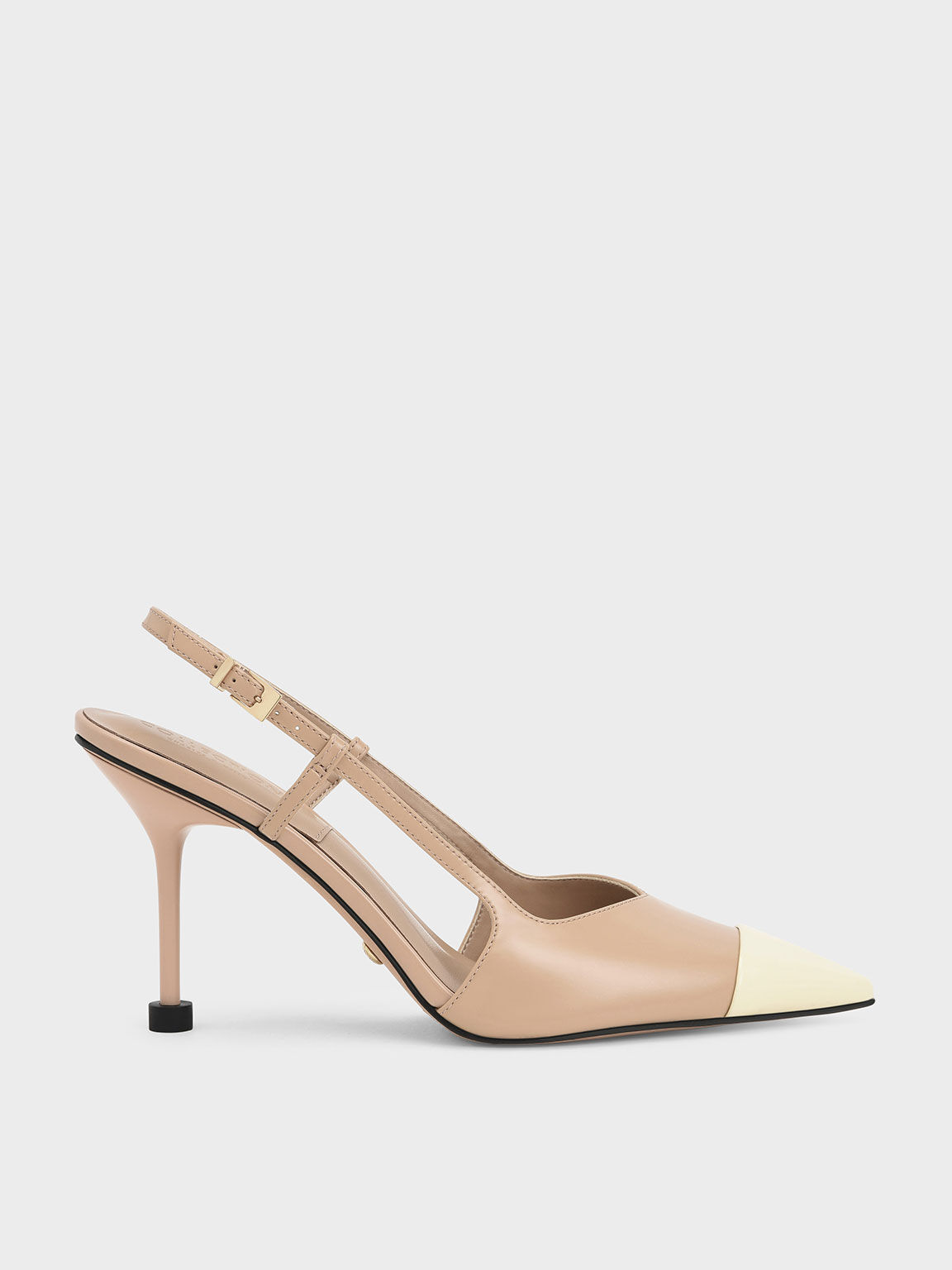 Nude patent heels