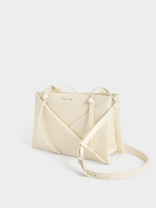 Cream Midori Geometric Top-Zip Wallet - CHARLES & KEITH US