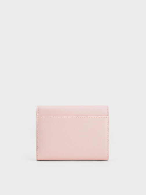 Curved Front Flap Wallet, Light Pink, hi-res