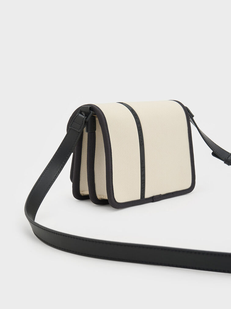 Avenue Contrast-Trim Crossbody Bag, Cream, hi-res