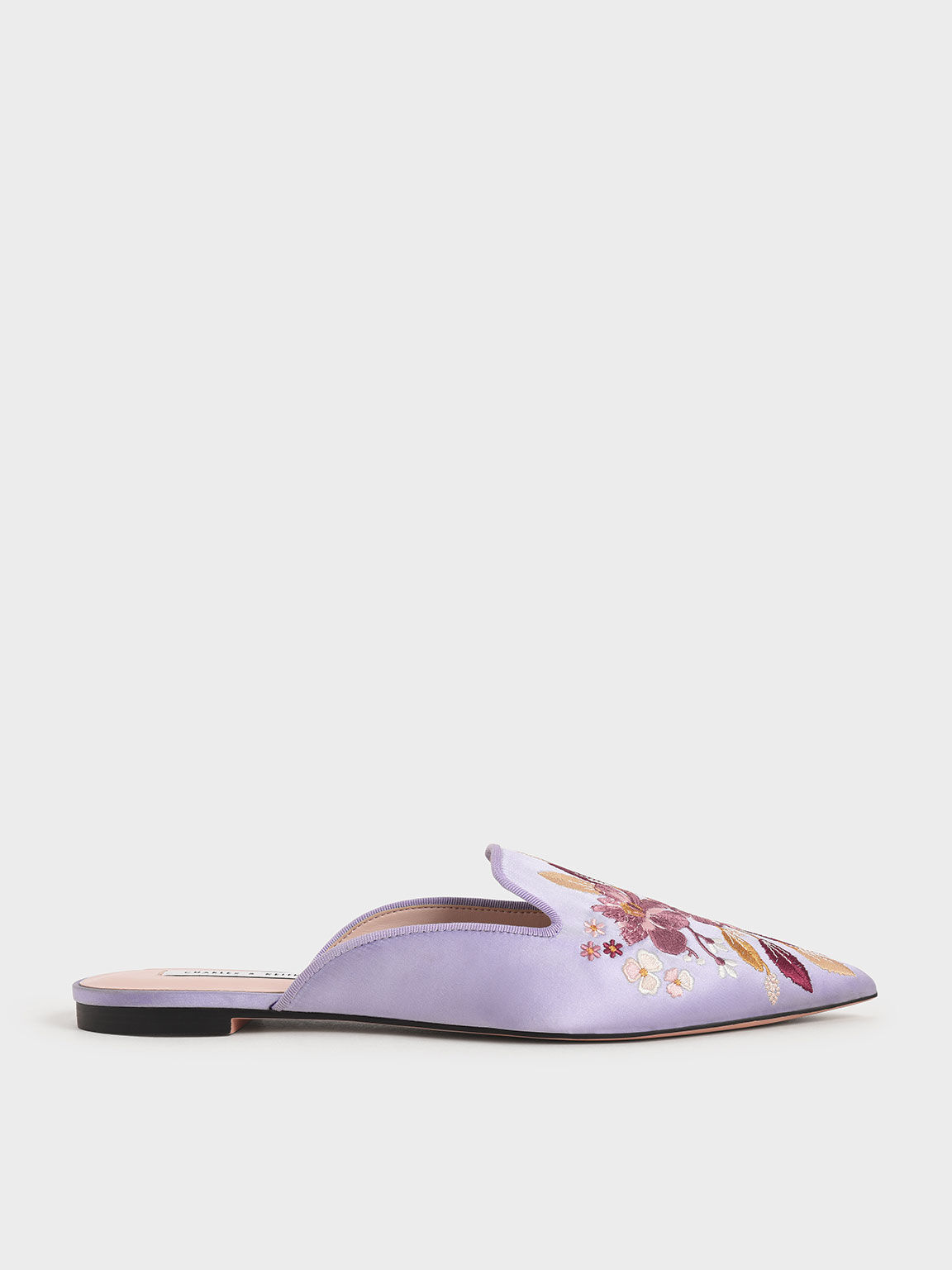 刺繡花卉穆勒鞋, 紫丁香色, hi-res