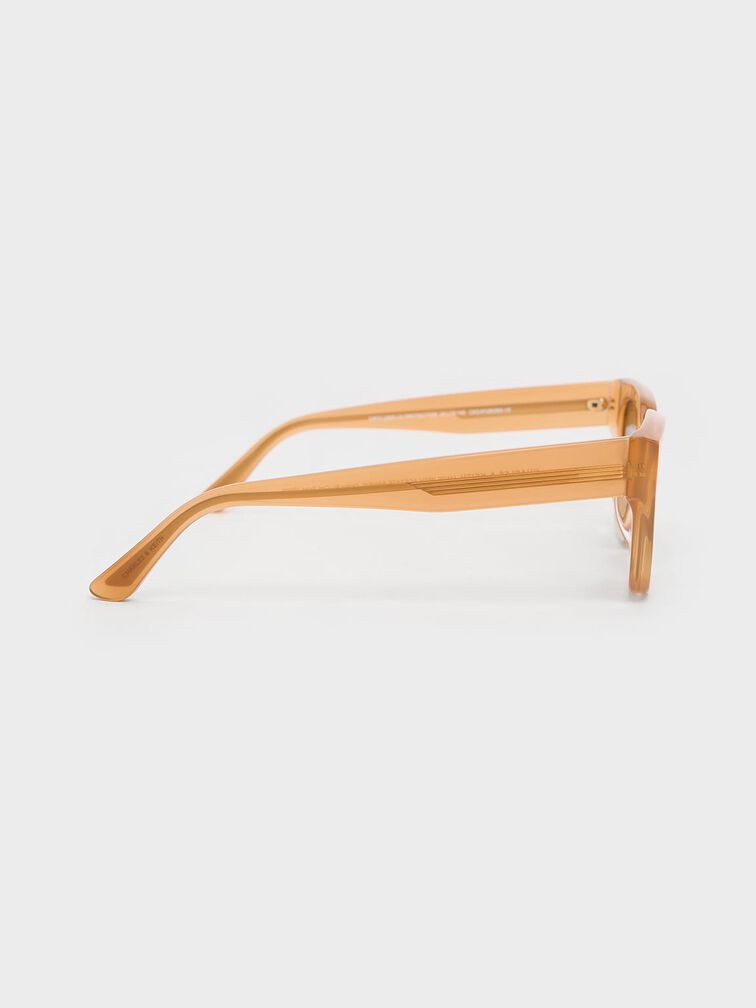 Gafas de sol tipo cat-eye de acetato reciclado, Toffee, hi-res