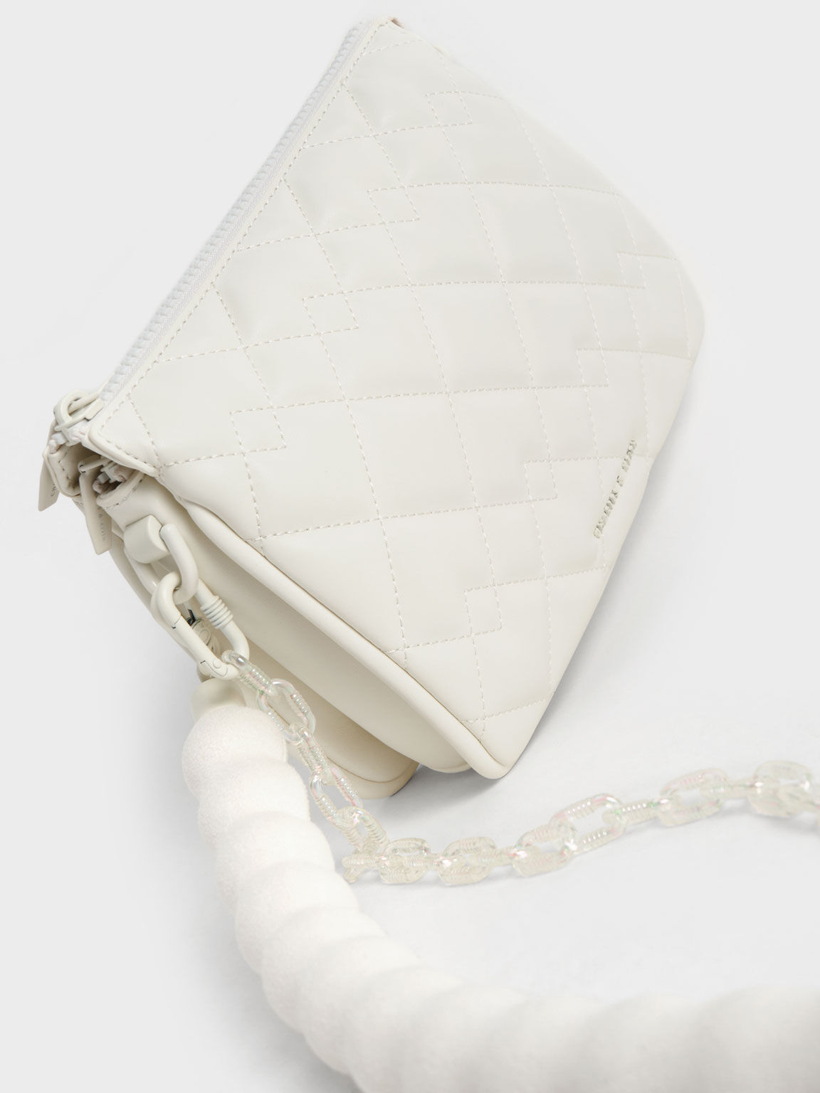 Lana Quilted Shoulder Bag, White, hi-res